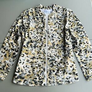 Chic Animal Print Blazer in Black, Gray, and Cream